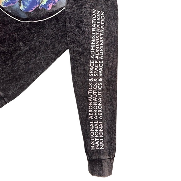 HyperSpace NASA Distressed Acid Wash Hoodie Men's Unisex Size Small - Picture 5 of 10